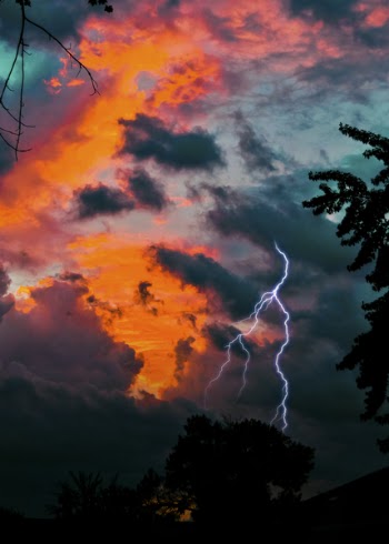 Lightning During Golden Hour