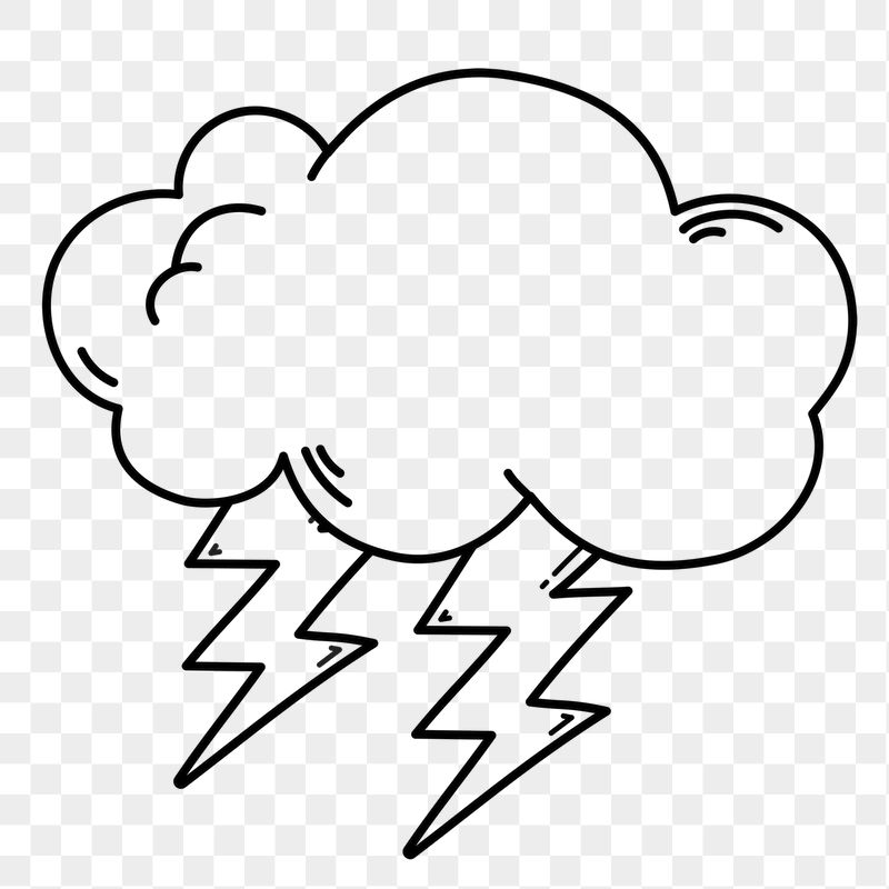 Lightning png doodle sticker, black | Free PNG Illustration - rawpixel