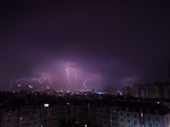 Lightnings Above Buildings
