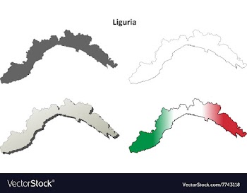 Liguria blank detailed outline map set vector image