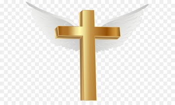 Lihir Island Gold Cross Computer file - Gold Cross with Angel Wings PNG Clip Art Image 