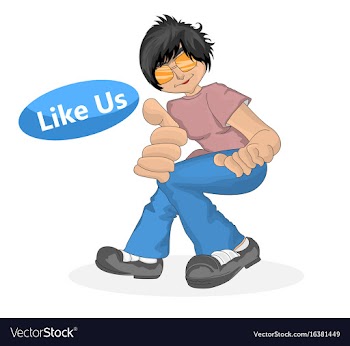 Like us cartoon vector image