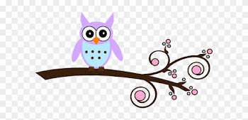 Lilac Owl On Branch Clip Art At Clker - Baby Owls Clip Art