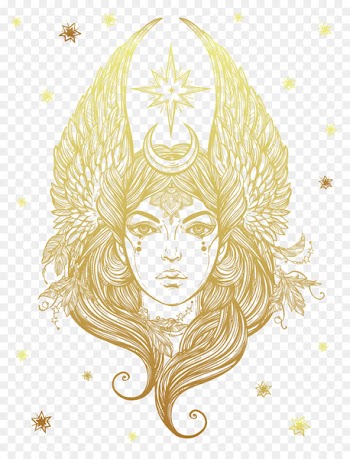 Lilith Drawing Demon Illustration - Golden Goddess illustration 