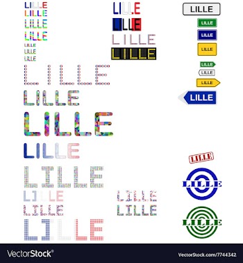 Lille text design set vector image