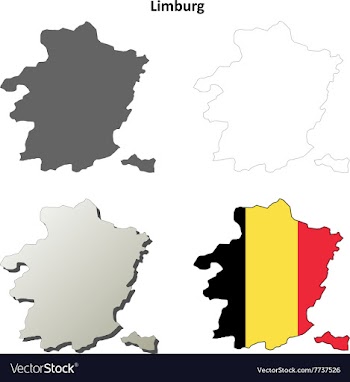 Limburg outline map set - Belgian version vector image