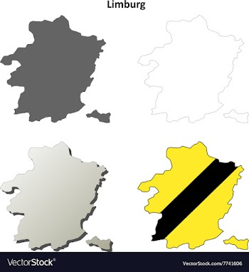 Limburg outline map set - Flemish version vector image