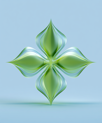 Lime Green Abstract Flower Graphic