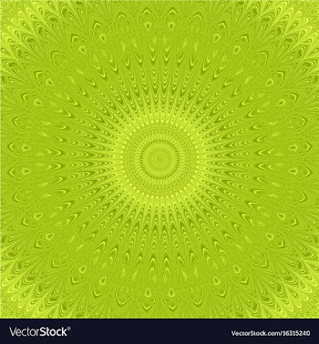 Lime green mandala star ornament background vector image