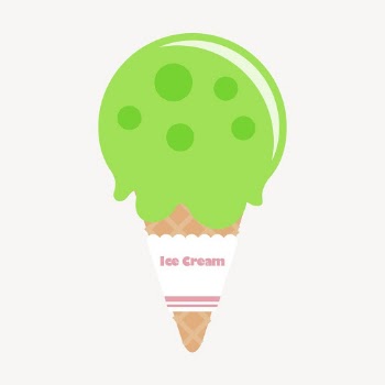Lime ice-cream cone clipart, cute | Free Photo - rawpixel