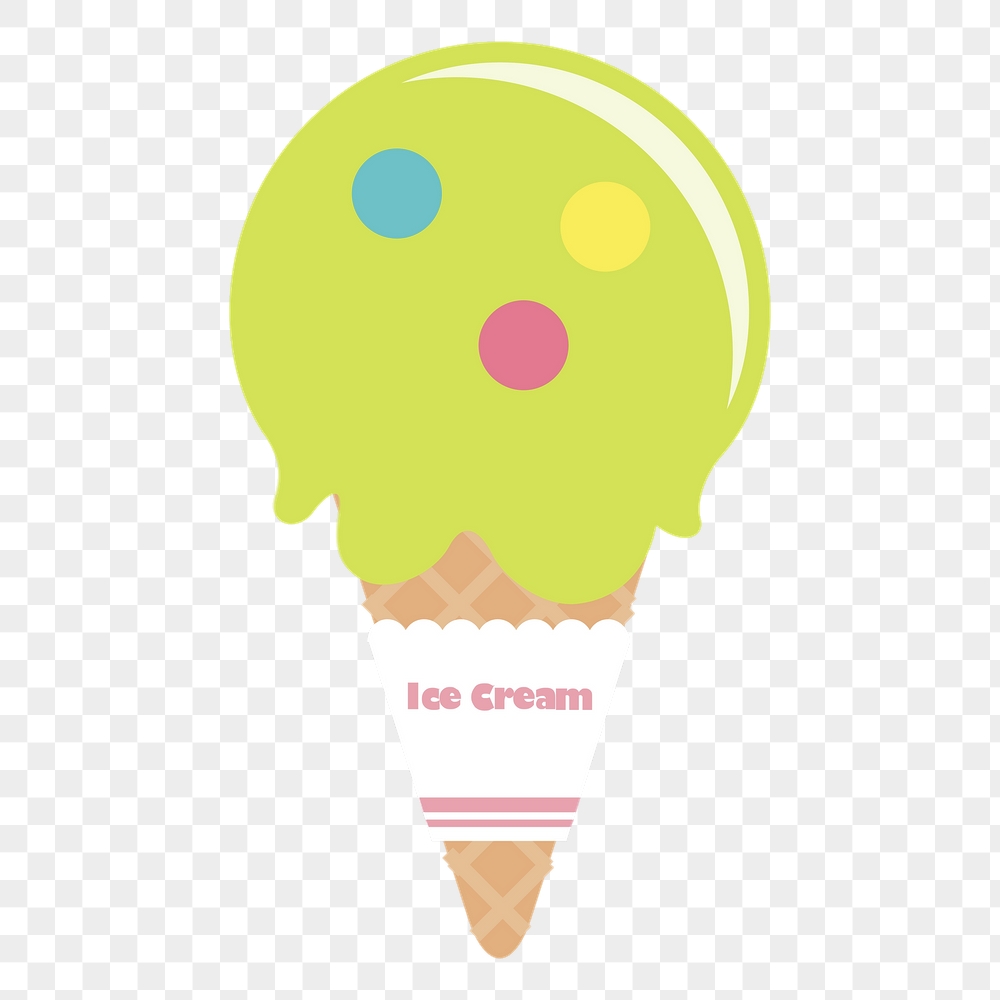 Lime ice-cream png cone sticker, | Free PNG - rawpixel