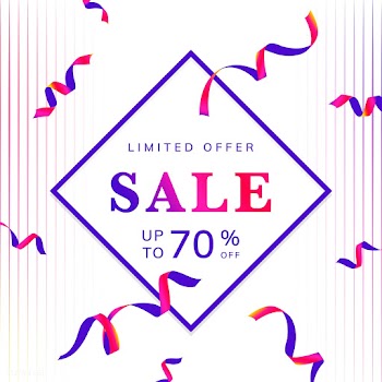 Limited offer 70% off sign vector | Free stock vector - 535064