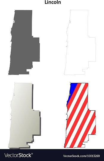 Lincoln Map Icon Set vector image