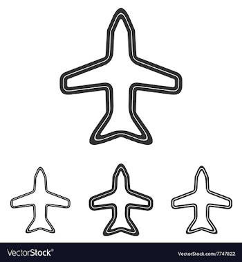 Line airport logo design set vector image