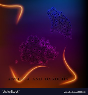 Line and point light on dark background with map vector image