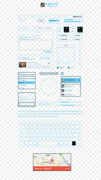 Line Angle Point Font - Blue page elements 