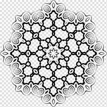 Line art Black and white Drawing Circle, abstract design transparent background PNG clipart