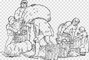Line art Black and white , harvesting transparent background PNG clipart