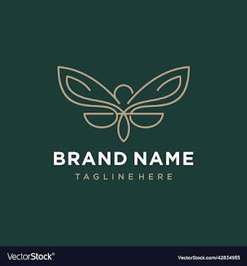 line art butterfly logo template