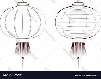 Line Art Chinese Lantern vector image