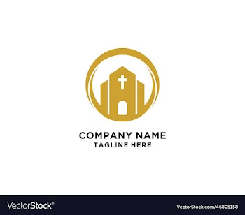 line art church christian logo design premium