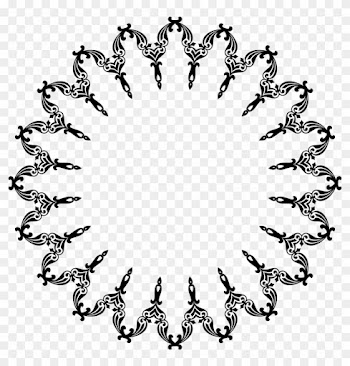 Line Art Clipart Decorative Border - Floral Ornament Frame Png