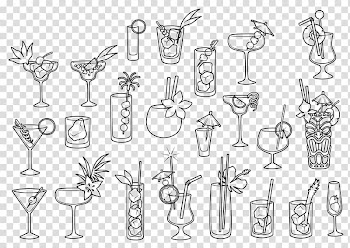 Line art Cocktail Drawing Architecture, cocktail transparent background PNG clipart