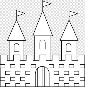 Line art Drawing , Castle Black transparent background PNG clipart