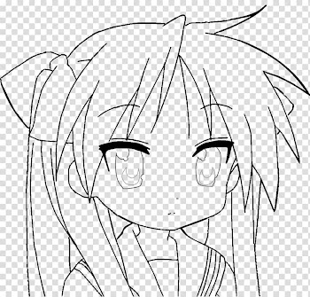 Line art Drawing Chibi Cartoon , Lineart transparent background PNG clipart