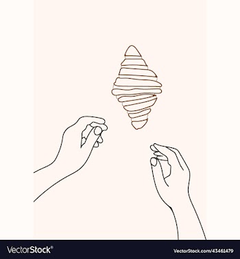 line art drawing of holding a sweet cake