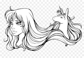 Line art Drawing Unicorn Coloring book - unicorn 
