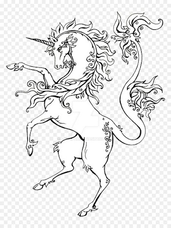 Line art Drawing Unicorn Heraldry - unicorn 