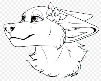 Line art Drawing Whiskers Wolf - silverlining poster 