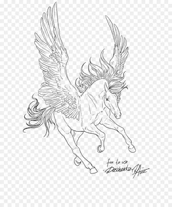 Line art Drawing Winged unicorn Pegasus - pegasus 