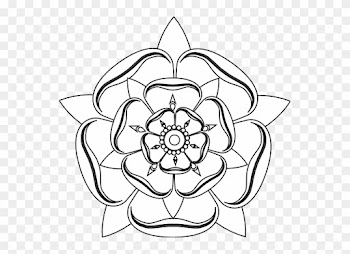 Line Art Flowers - Tudor Rose To Colour