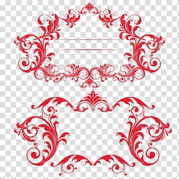 Line art, Free Classical pull red frame transparent background PNG clipart