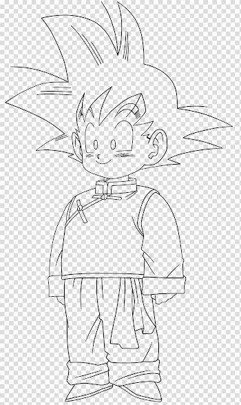 Line art Goten Drawing /m/02csf, dragon ball drawing with color transparent background PNG clipart