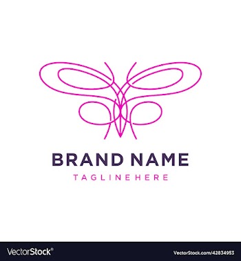 line art insect logo template