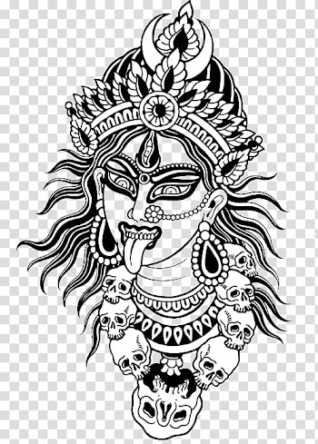 Line art Kali Black and white Drawing, others transparent background PNG clipart