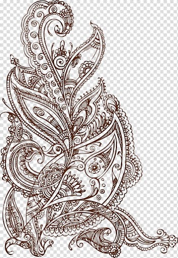 Line art Monochrome Black and white Area Illustration, Plant pattern transparent background PNG clipart