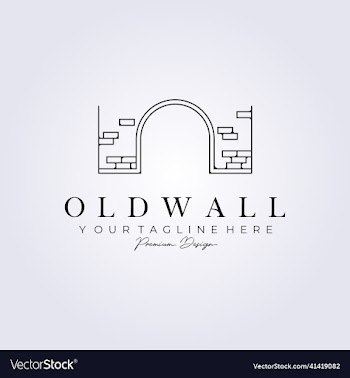line art old wall vintage brick logo old