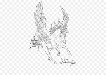 Line art Pegasus Drawing Horse - pegasus 