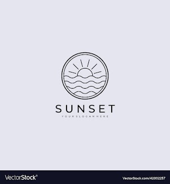 line art sunset or sunrise logo