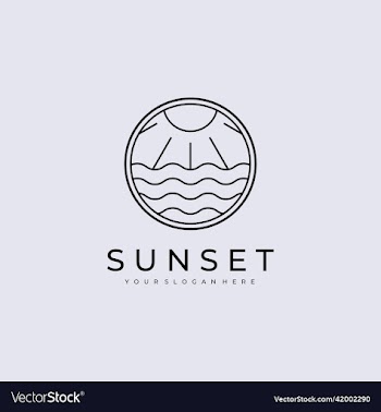 line art sunset or sunrise logo