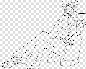Line art vy yuma, sketch of person wearing coat and pants transparent background PNG clipart