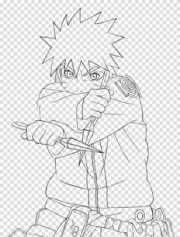 Line art White Cartoon, lineart naruto transparent background PNG clipart