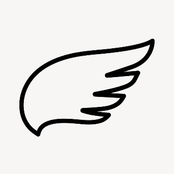 Line art wing icon, minimal | Free Icons - rawpixel