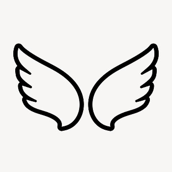 Line art wings icon, minimal | Free Icons - rawpixel