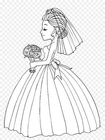 Line art Woman Drawing Coloring book Gown - woman 