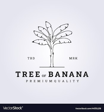 line banana tree logo design